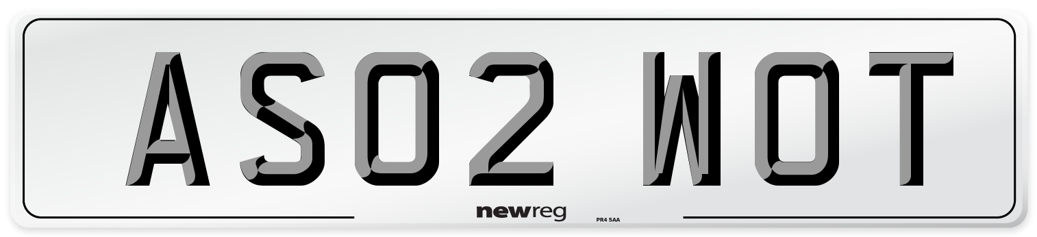 AS02 WOT Number Plate from New Reg